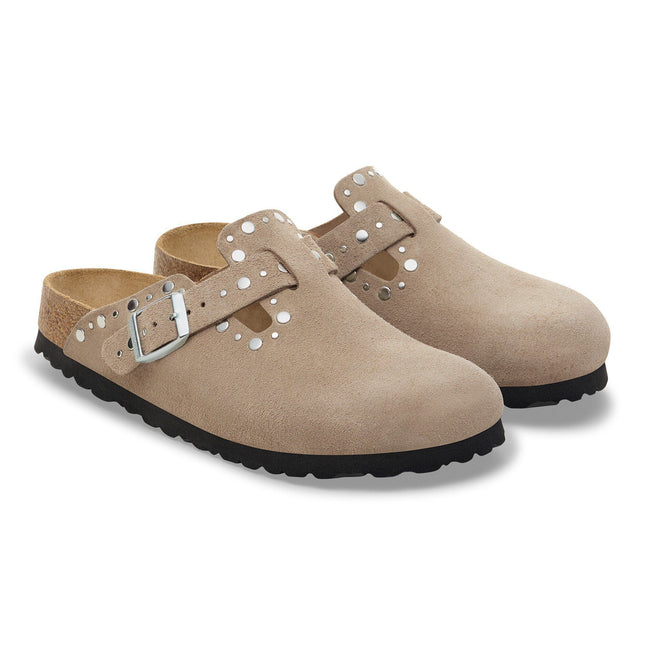BIRKENSTOCK BOSTON RIVET WOMEN CLOGS - Taupe