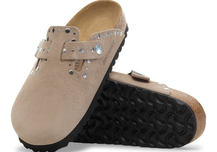BIRKENSTOCK BOSTON RIVET WOMEN CLOGS - Taupe