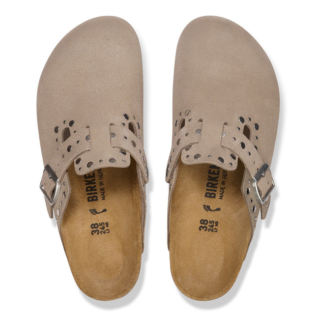 BIRKENSTOCK BOSTON RIVET WOMEN CLOGS - Taupe