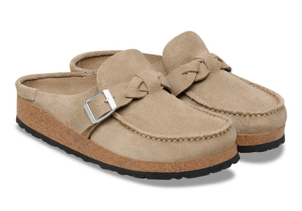 BIRKENSTOCK Buckley Braided Suede Leather Taupe