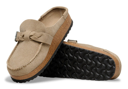 BIRKENSTOCK Buckley Braided Suede Leather Taupe