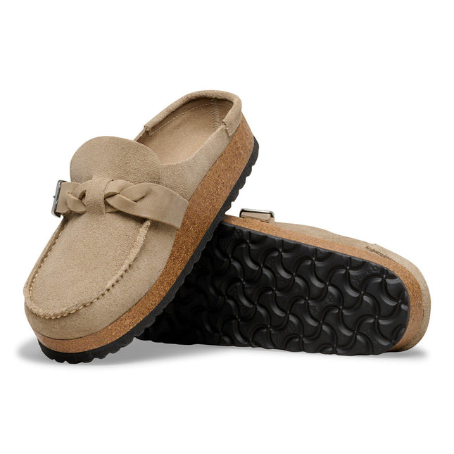 BIRKENSTOCK Buckley Braided Suede Leather Taupe