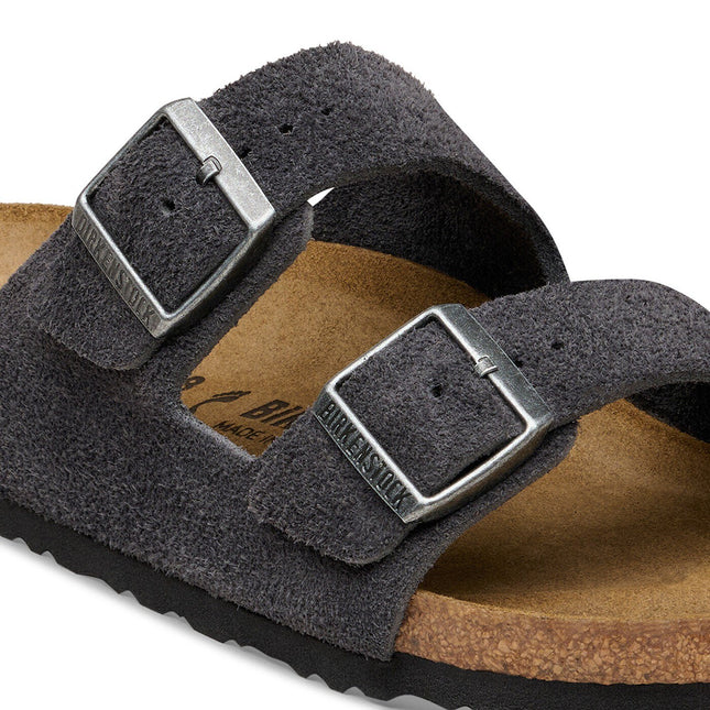 Arizona Suede Leather Charcoal - detail