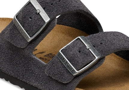 Arizona Suede Leather Charcoal - detail