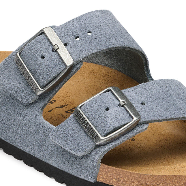 BIRKENSTOCK Arizona Suede Leather Stone Blue