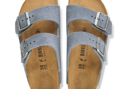 BIRKENSTOCK Arizona Suede Leather Stone Blue