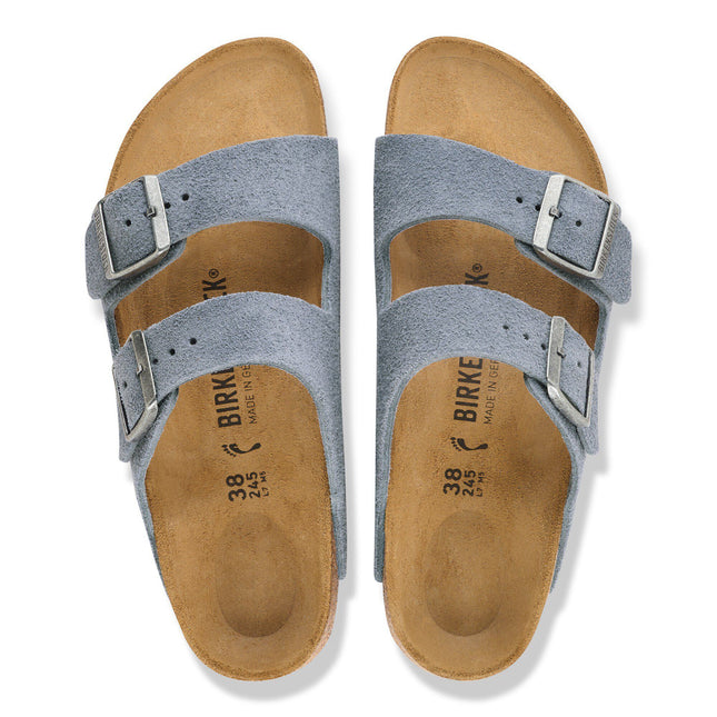 BIRKENSTOCK Arizona Suede Leather Stone Blue