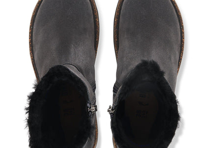 BIRKENSTOCK Uppsala Zip Shearling Suede Charcoal