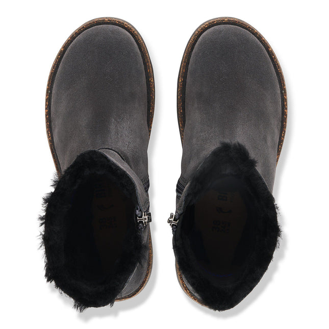 BIRKENSTOCK Uppsala Zip Shearling Suede Charcoal