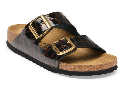 BIRKENSTOCK Arizona Leather Emboss Animal Black