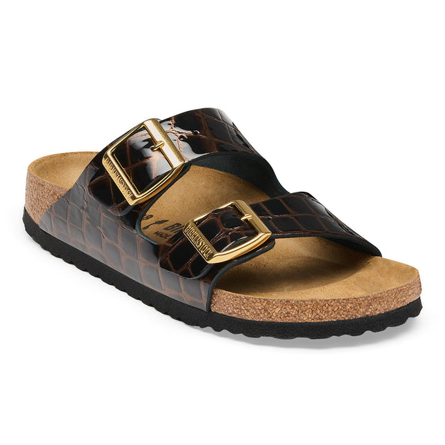 BIRKENSTOCK Arizona Leather Emboss Animal Black