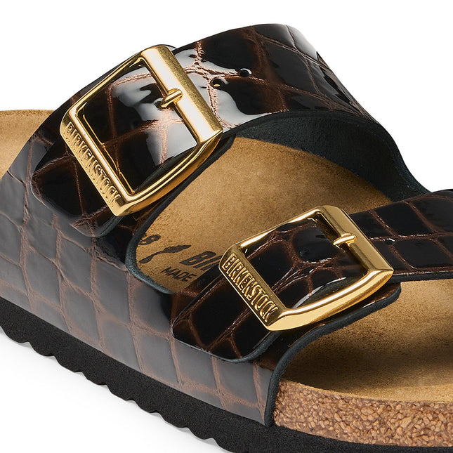 BIRKENSTOCK Arizona Leather Emboss Animal Black