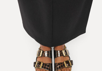 BIRKENSTOCK Arizona Leather Emboss Animal Black