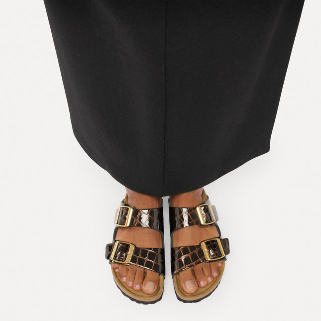 BIRKENSTOCK Arizona Leather Emboss Animal Black