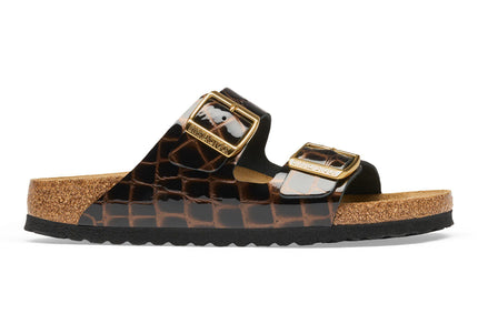 BIRKENSTOCK Arizona Leather Emboss Animal Black