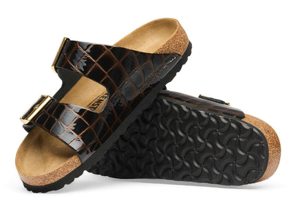BIRKENSTOCK Arizona Leather Emboss Animal Black