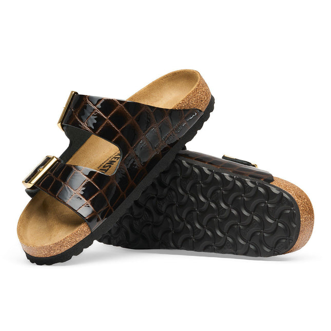 BIRKENSTOCK Arizona Leather Emboss Animal Black
