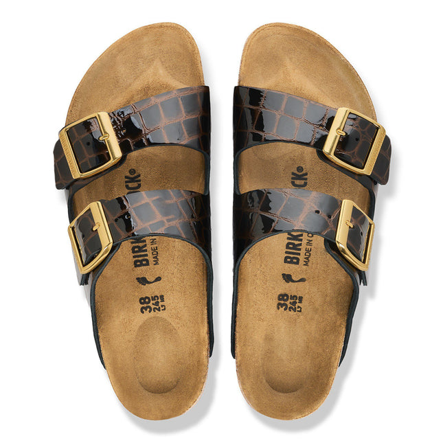 BIRKENSTOCK Arizona Leather Emboss Animal Black