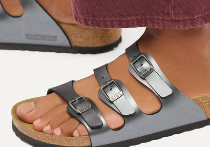 BIRKENSTOCK Florida Birko-Flor Metallic Black
