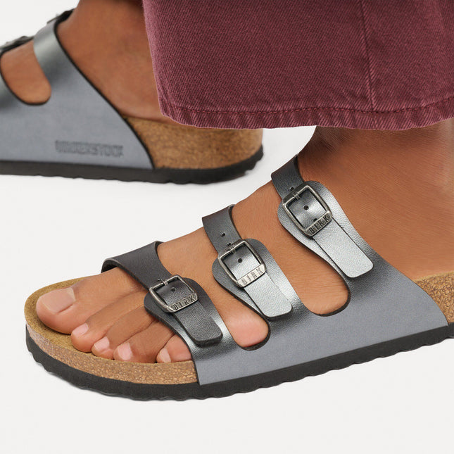 BIRKENSTOCK Florida Birko-Flor Metallic Black