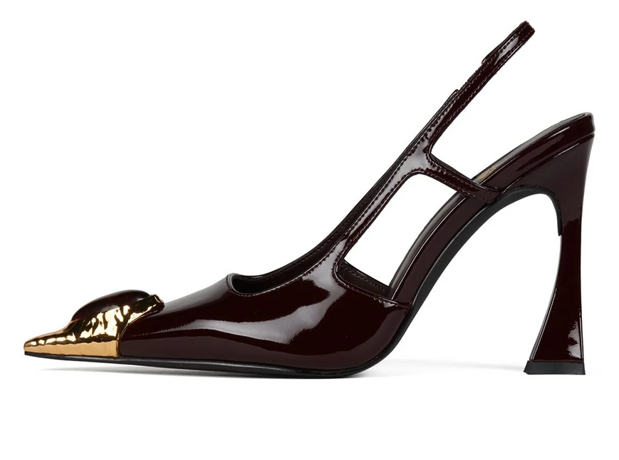 JEFFREY CAMPBELL SORCERER WOMEN HEELS - Wine Patent Gold Brown