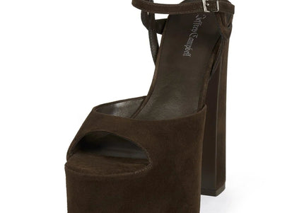 JEFFREY CAMPBELL EVER-LAST Women Heels - Espresso Suede