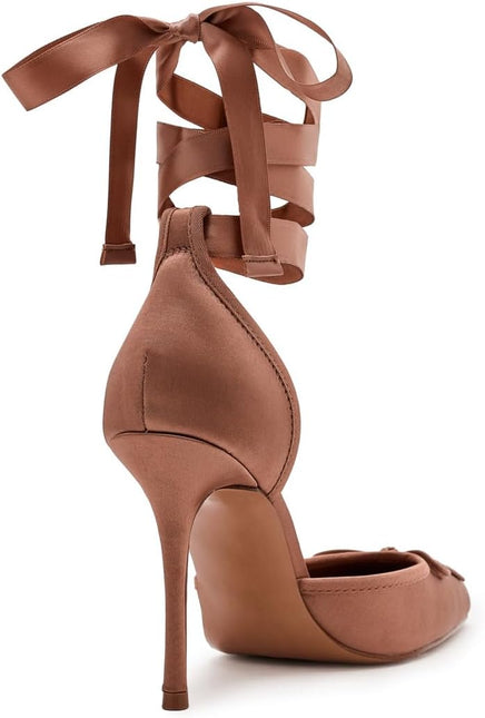 STEVE MADDEN LARINA WOMEN HEELS - Tan Satin