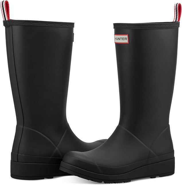 HUNTER W PLAY TALL BOOT WOMEN RAIN BOOTS - Black/Hunter Red/Off White