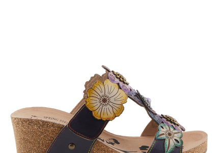 L'ARTISTE PRETTYPETALS WOMEN SANDALS - Navy Multi