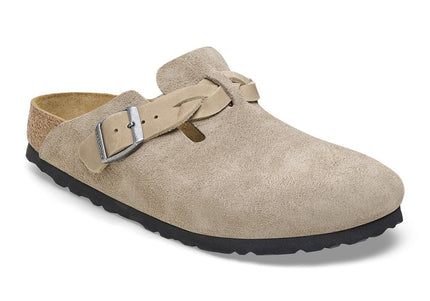 BIRKENSTOCK BOSTON BRAIDED WOMEN CLOGS - TAUPE