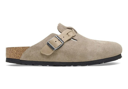 BIRKENSTOCK BOSTON BRAIDED WOMEN CLOGS - TAUPE