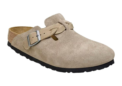 BIRKENSTOCK BOSTON BRAIDED WOMEN CLOGS - TAUPE