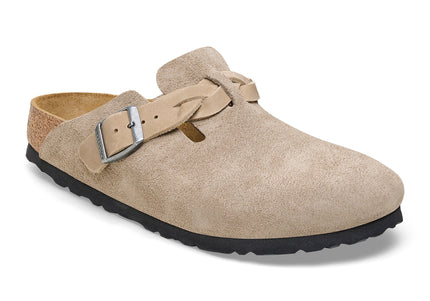 BIRKENSTOCK BOSTON BRAIDED WOMEN CLOGS - TAUPE