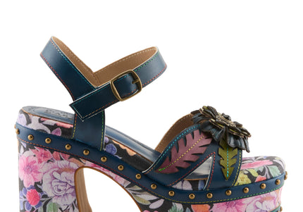 L'ARTISTE DECKEDOUT WOMEN SANDALS - NAVY MULTI