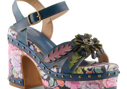 L'ARTISTE DECKEDOUT WOMEN SANDALS - NAVY MULTI