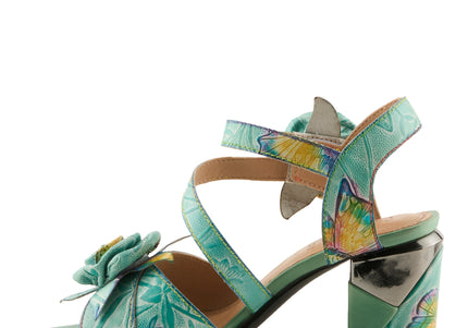 L'ARTISTE FLOWERPOWER WOMEN SANDALS - MINT GREEN MULTI