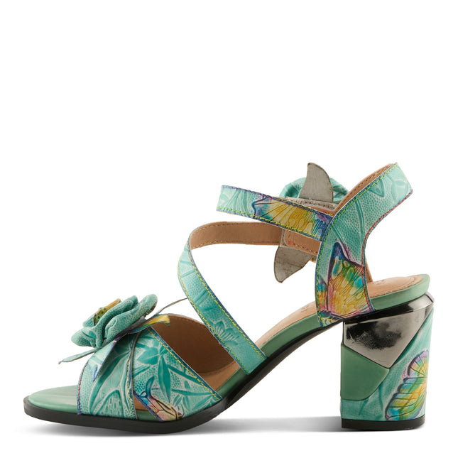 L'ARTISTE FLOWERPOWER WOMEN SANDALS - MINT GREEN MULTI
