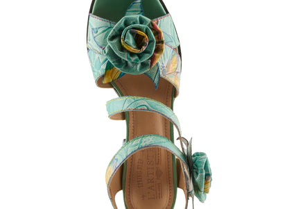 L'ARTISTE FLOWERPOWER WOMEN SANDALS - MINT GREEN MULTI