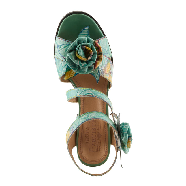 L'ARTISTE FLOWERPOWER WOMEN SANDALS - MINT GREEN MULTI