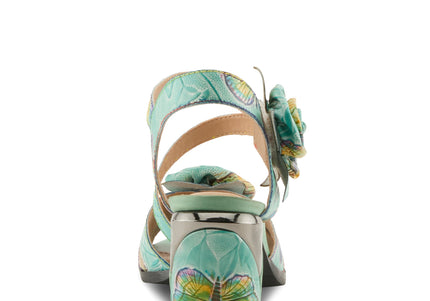 L'ARTISTE FLOWERPOWER WOMEN SANDALS - MINT GREEN MULTI