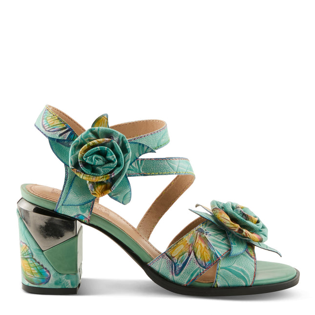 L'ARTISTE FLOWERPOWER WOMEN SANDALS - MINT GREEN MULTI