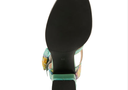 L'ARTISTE FLOWERPOWER WOMEN SANDALS - MINT GREEN MULTI