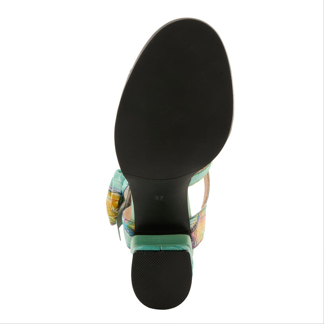 L'ARTISTE FLOWERPOWER WOMEN SANDALS - MINT GREEN MULTI