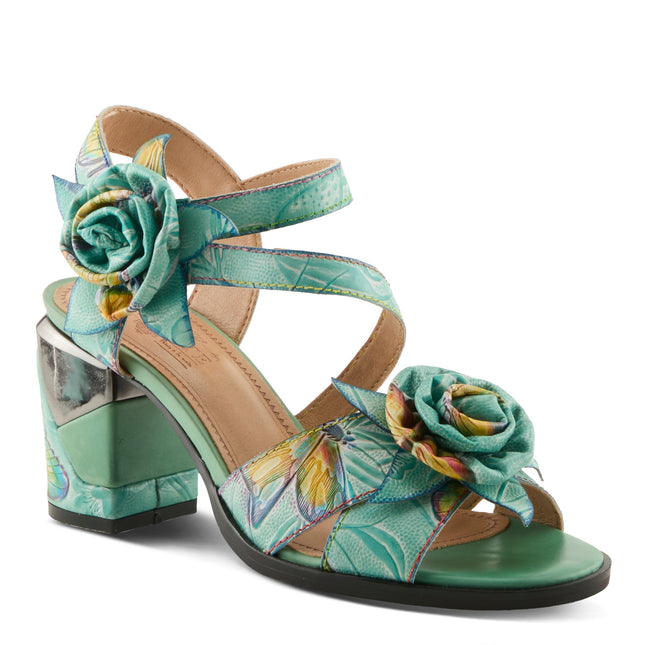 L'ARTISTE FLOWERPOWER WOMEN SANDALS - MINT GREEN MULTI