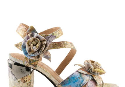 L'ARTISTE FLOWERPOWER WOMEN SANDALS - YELLOW MULTI