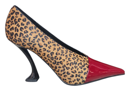 JEFFREY CAMPBELL ARTURO-F WOMEN HEELS - Brown Cheeta Red Patent