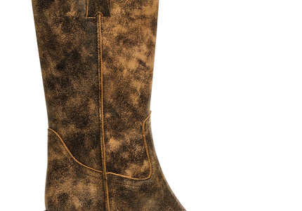 STEVE MADDEN ALBANY WOMEN BOOTS - Brown Distress