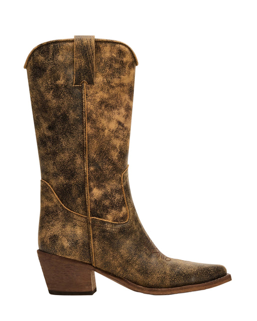 STEVE MADDEN ALBANY WOMEN BOOTS - Brown Distress