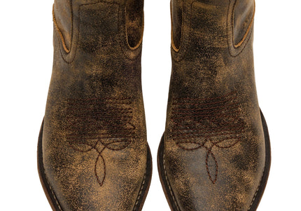 STEVE MADDEN ALBANY WOMEN BOOTS - Brown Distress