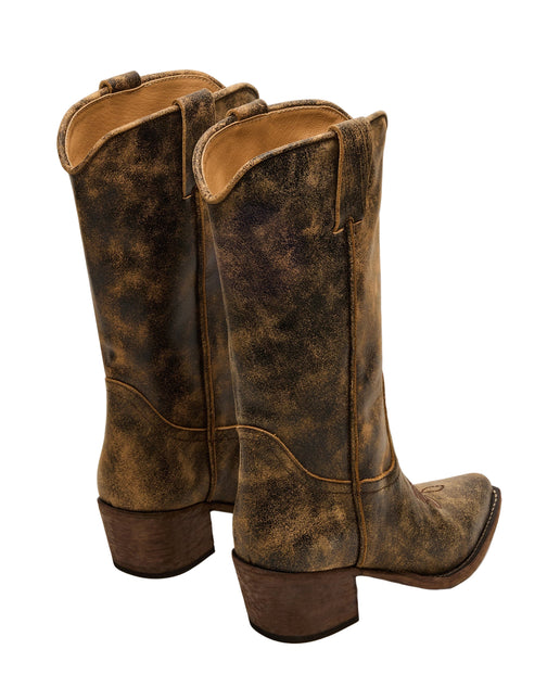 STEVE MADDEN ALBANY WOMEN BOOTS - Brown Distress